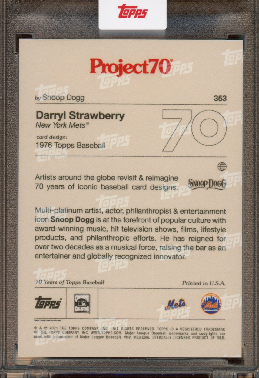 2021 Topps Project 70 Darryl Strawberry Snoop Dogg 353