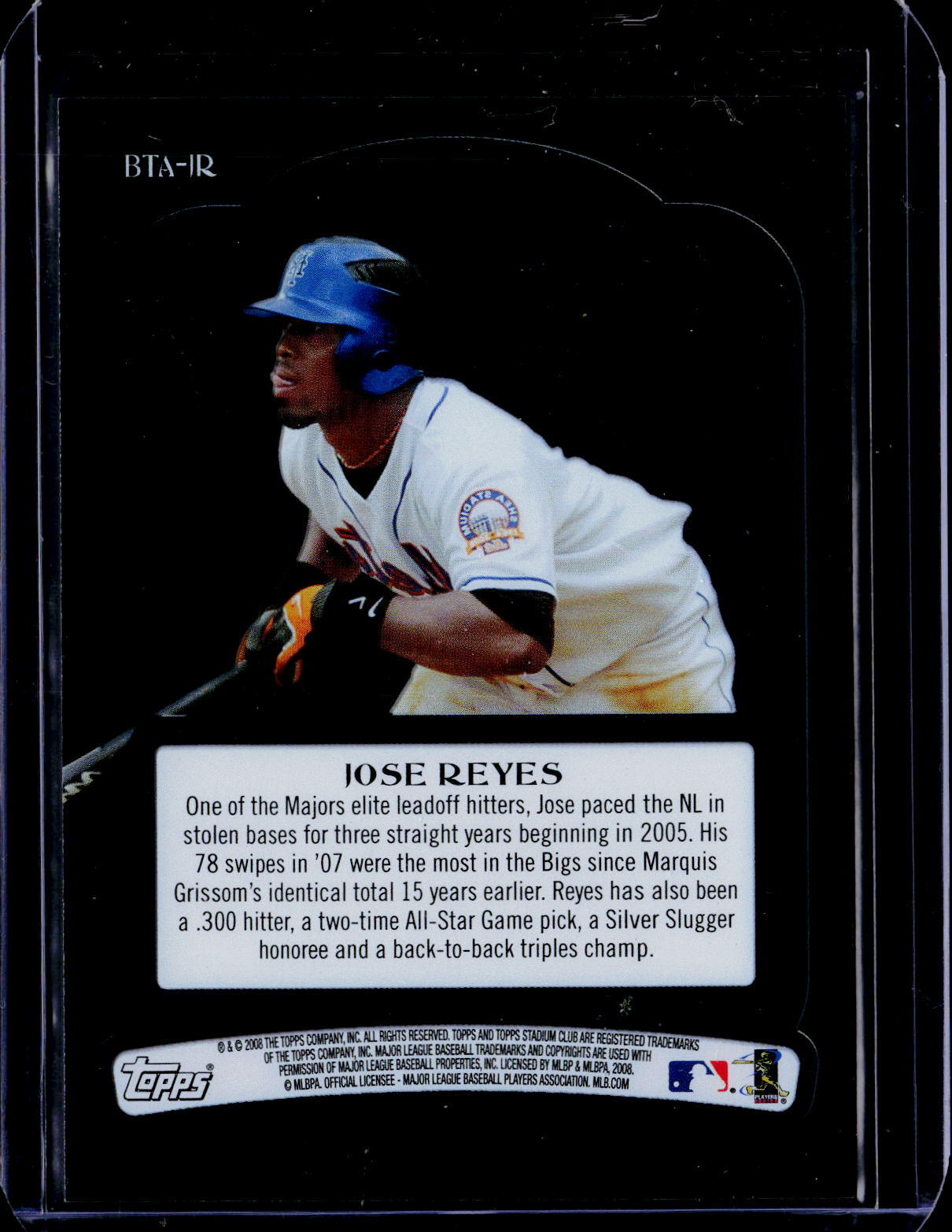 2008 Stadium Club Jose Reyes Stained Glass Beam Team Auto