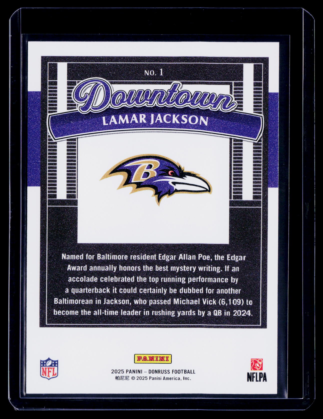 2025 Donruss Lamar Jackson Downtown