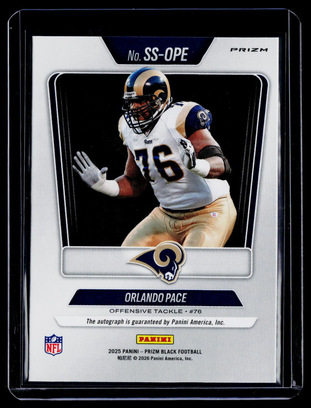 2025 Prizm Black Orlando Pace Sensational Signatures Auto