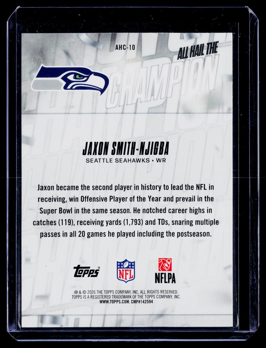 2026 Topps Flagship Jaxon Smith-Njigba Green All Hail The Champion 12/99