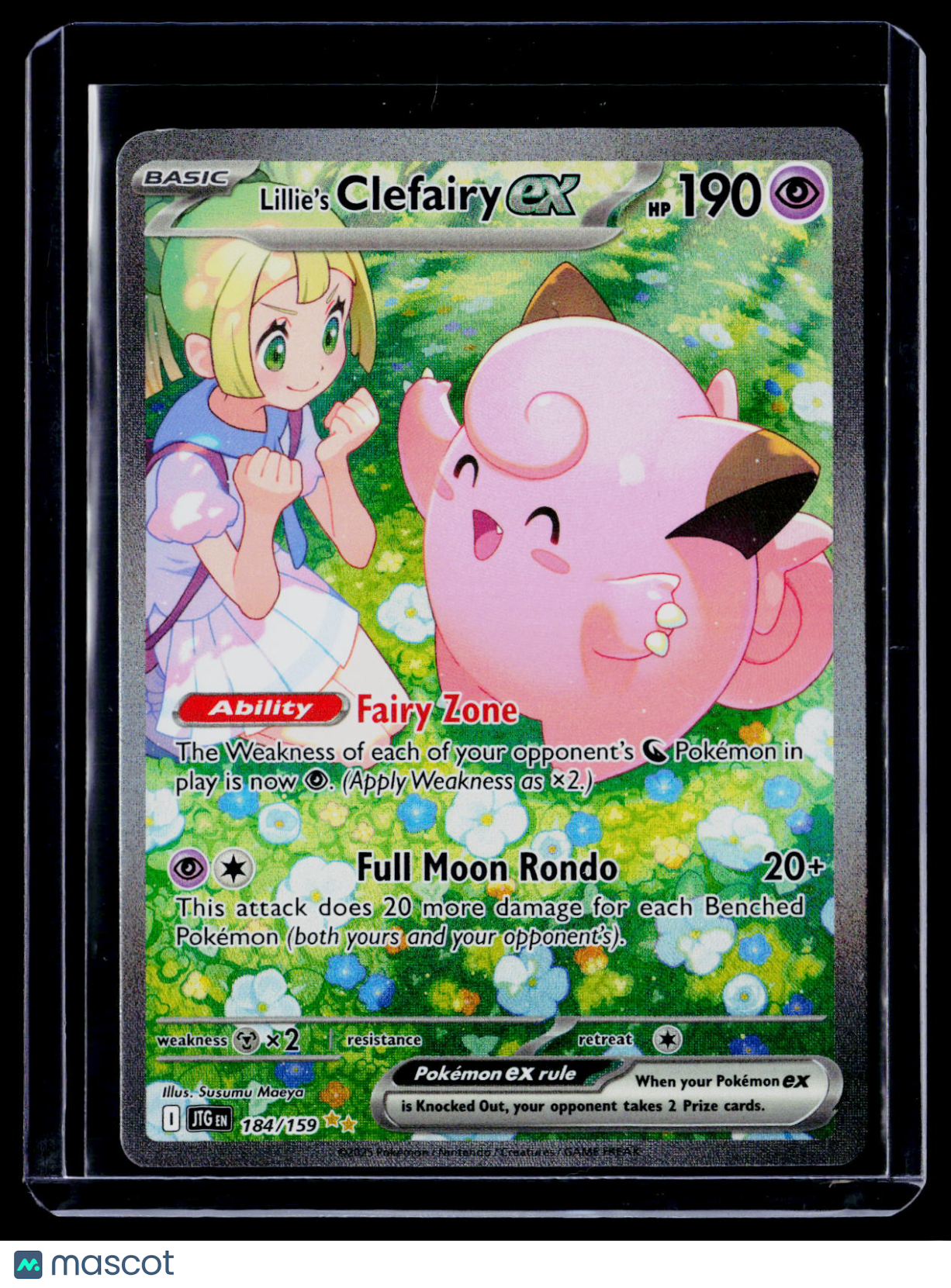 Pokemon Lillie's Clefairy ex 184 159