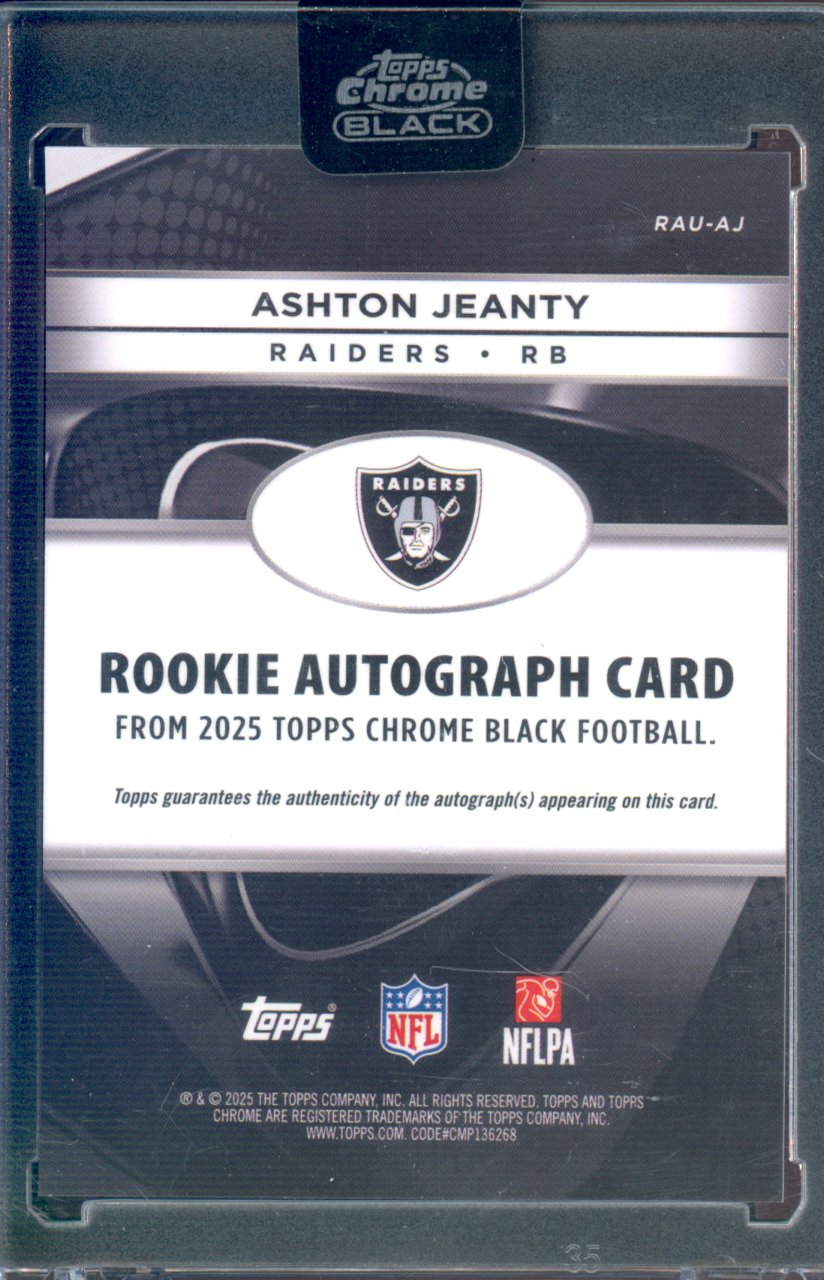 2025 Topps Chrome Black Ashton Jeanty Rookie Gold Refractor Auto 42/50 RC