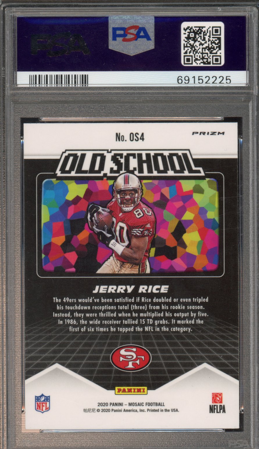 2020 Panini Mosaic Old School Jerry Rice #OS4 Green PSA 10