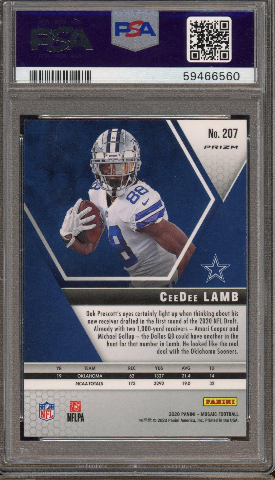 2020 Mosaic CeeDee Lamb Rookie Green Mosaic PSA 10 RC