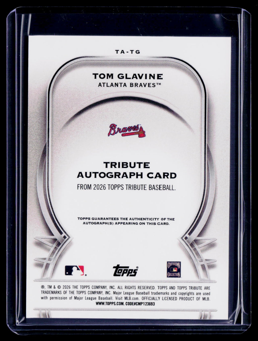 2026 Topps Tribute Tom Glavine Purple Auto 12/75