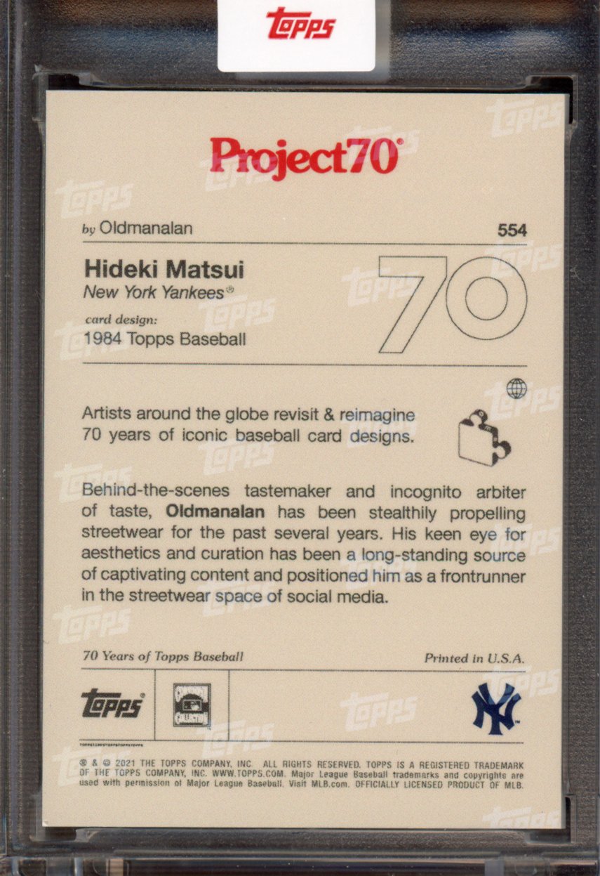 2021 Topps Project 70 Hideki Matsui Oldmanalan 554