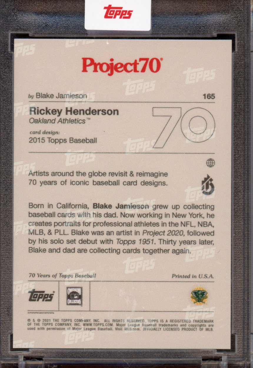 2021 Topps Project 70 Rickey Henderson Blake Jamieson 165