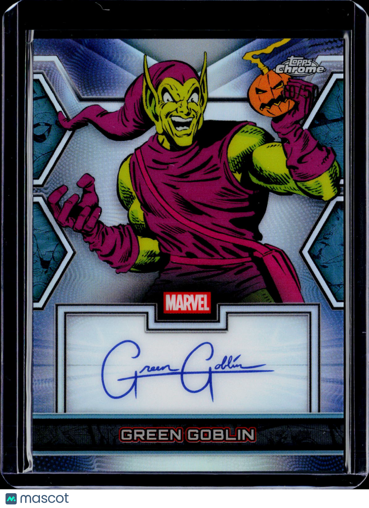 2026 Topps Chrome Marvel Green Goblin Auto Fascimile 10/50