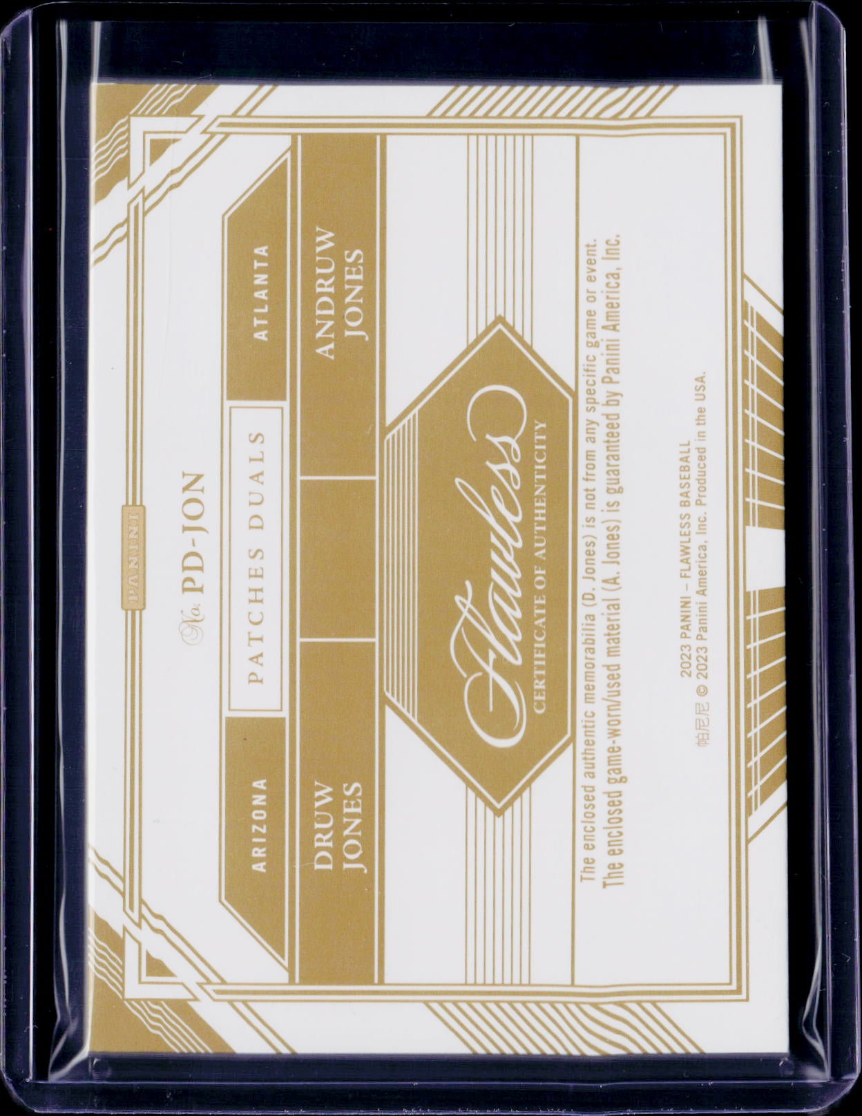 2022 Flawless Druw Jones & Andruw Jones Dual Patch /20