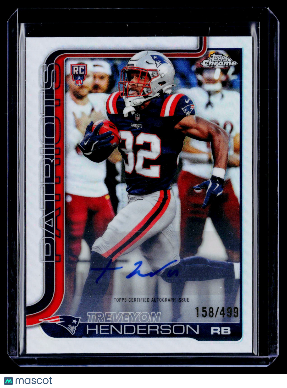 2025 Topps Chrome TreVeyon Henderson Rookie Refractor Auto 158/499 RC
