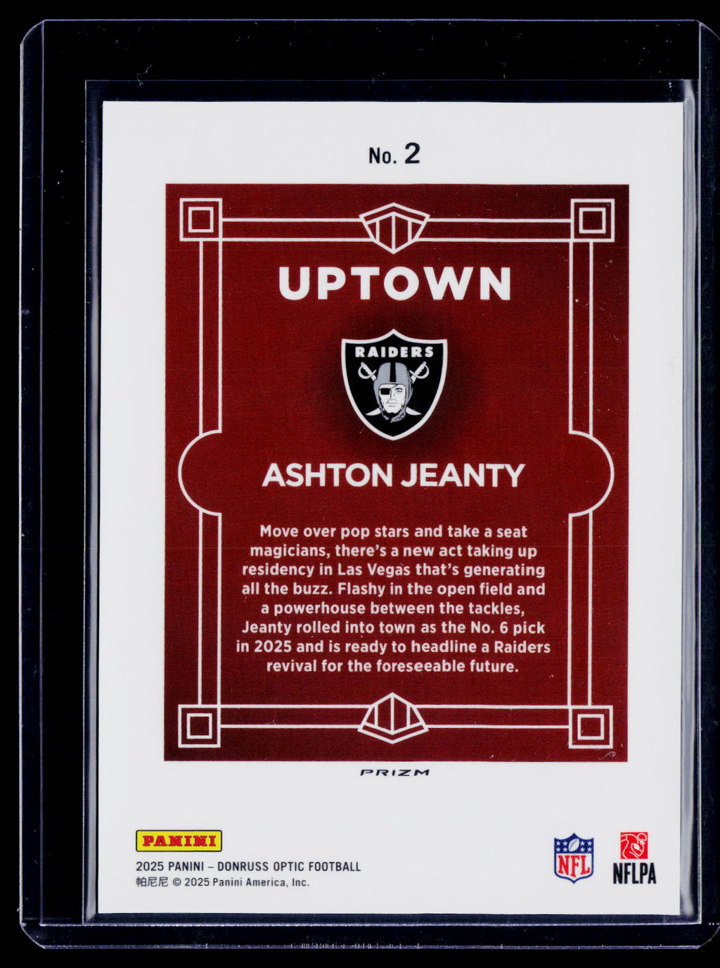 2025 Donruss Optic Ashton Jeanty Rookie Uptown RC