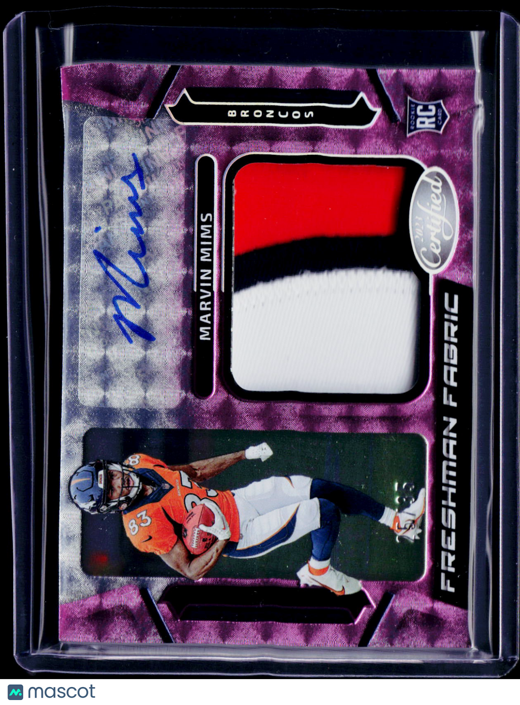 2023 Certified Marvin Mims Freshman Fabric Rookie Patch Auto 25/35