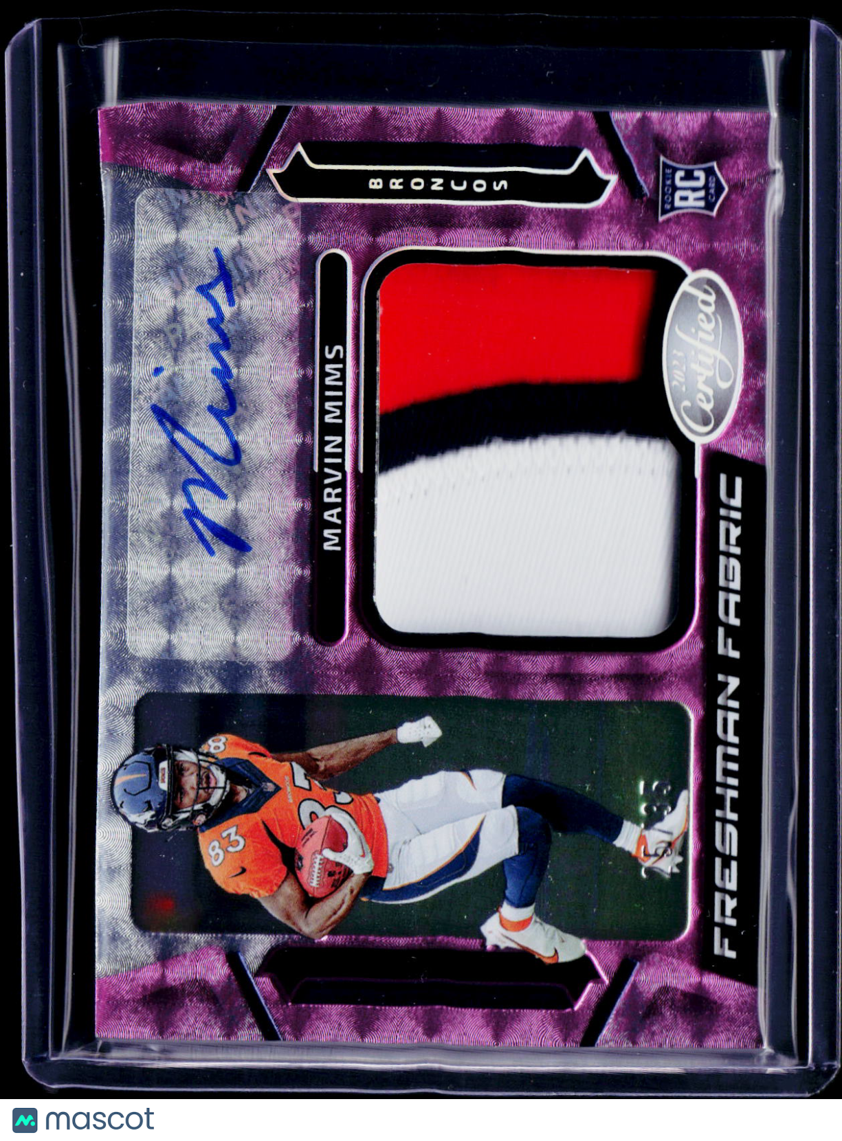 2023 Certified Marvin Mims Freshman Fabric Rookie Patch Auto 25/35