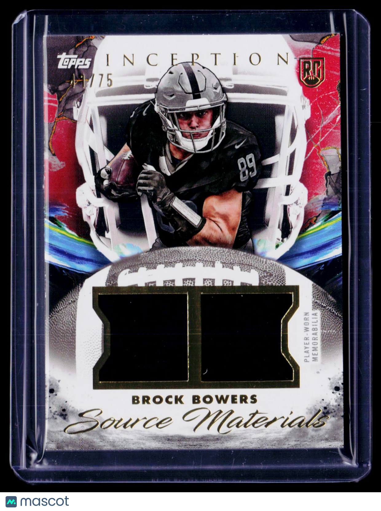 2024 Inception Brock Bowers Rookie Dual Patch 41/75 RC