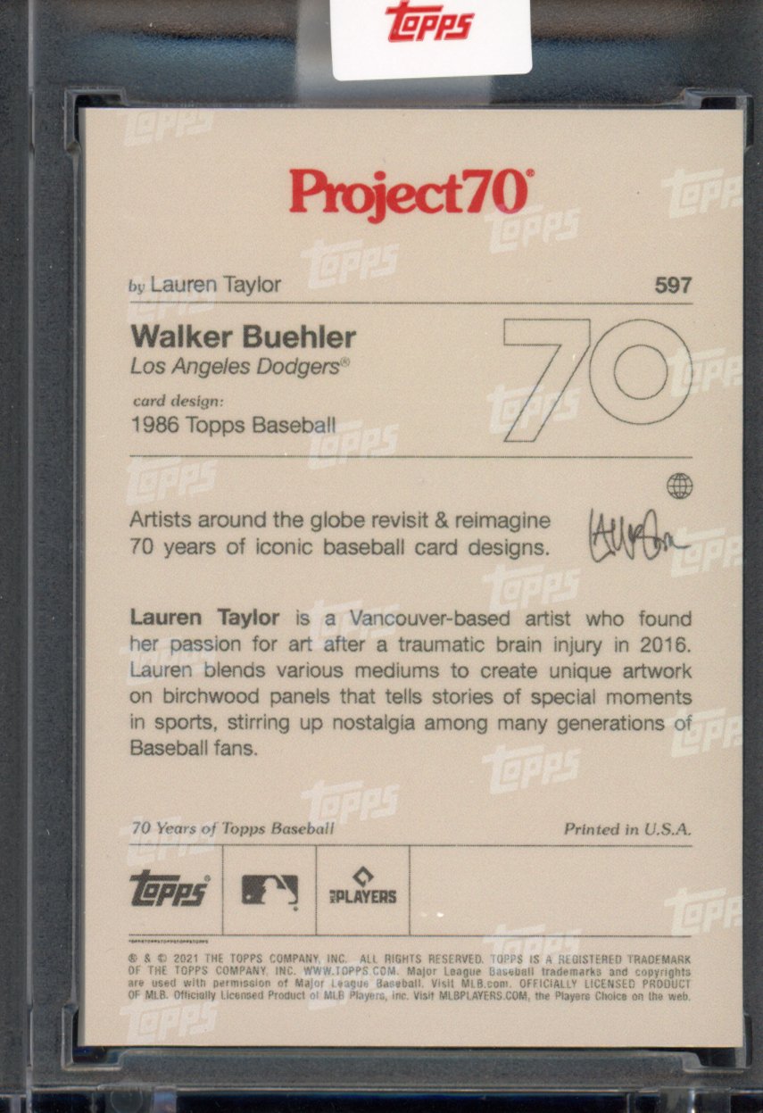 2021 Topps Project 70 Walker Buehler Lauren Taylor 597
