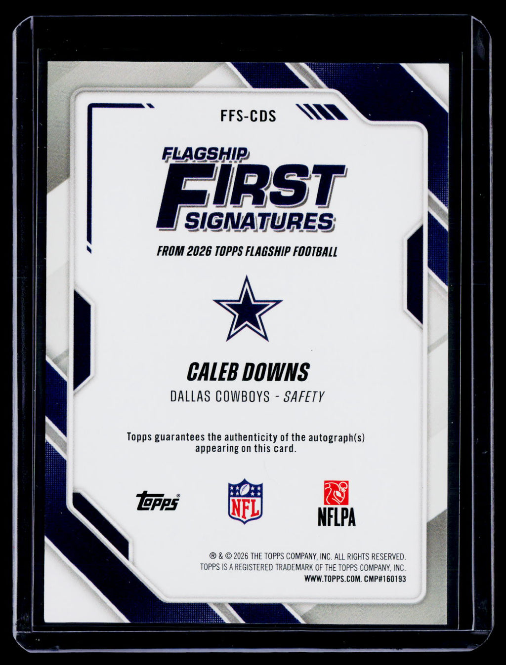 2026 Topps Flagship Caleb Downs Rookie Auto First Signatures
