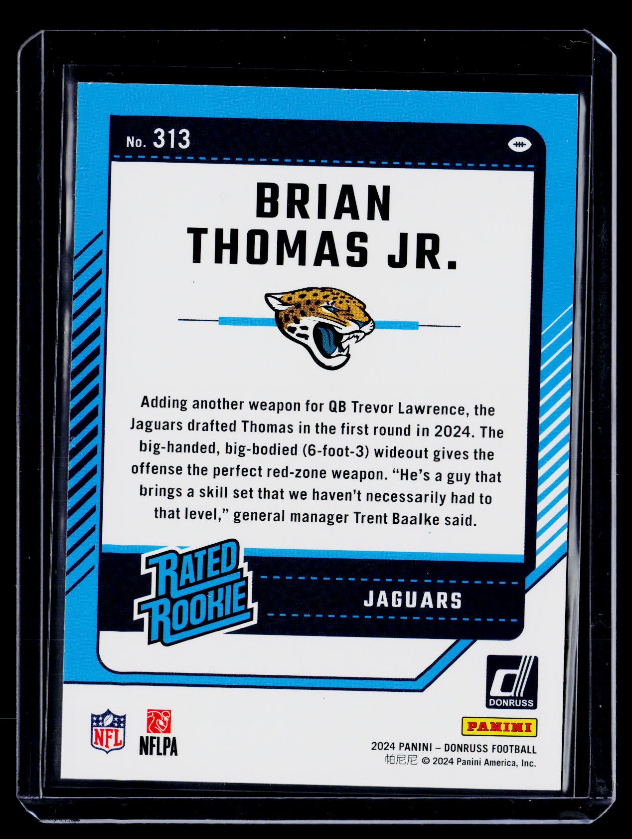 2024 Donruss Brian Thomas Jr. Rookie Gold Foil Press Proof 41/50 RC