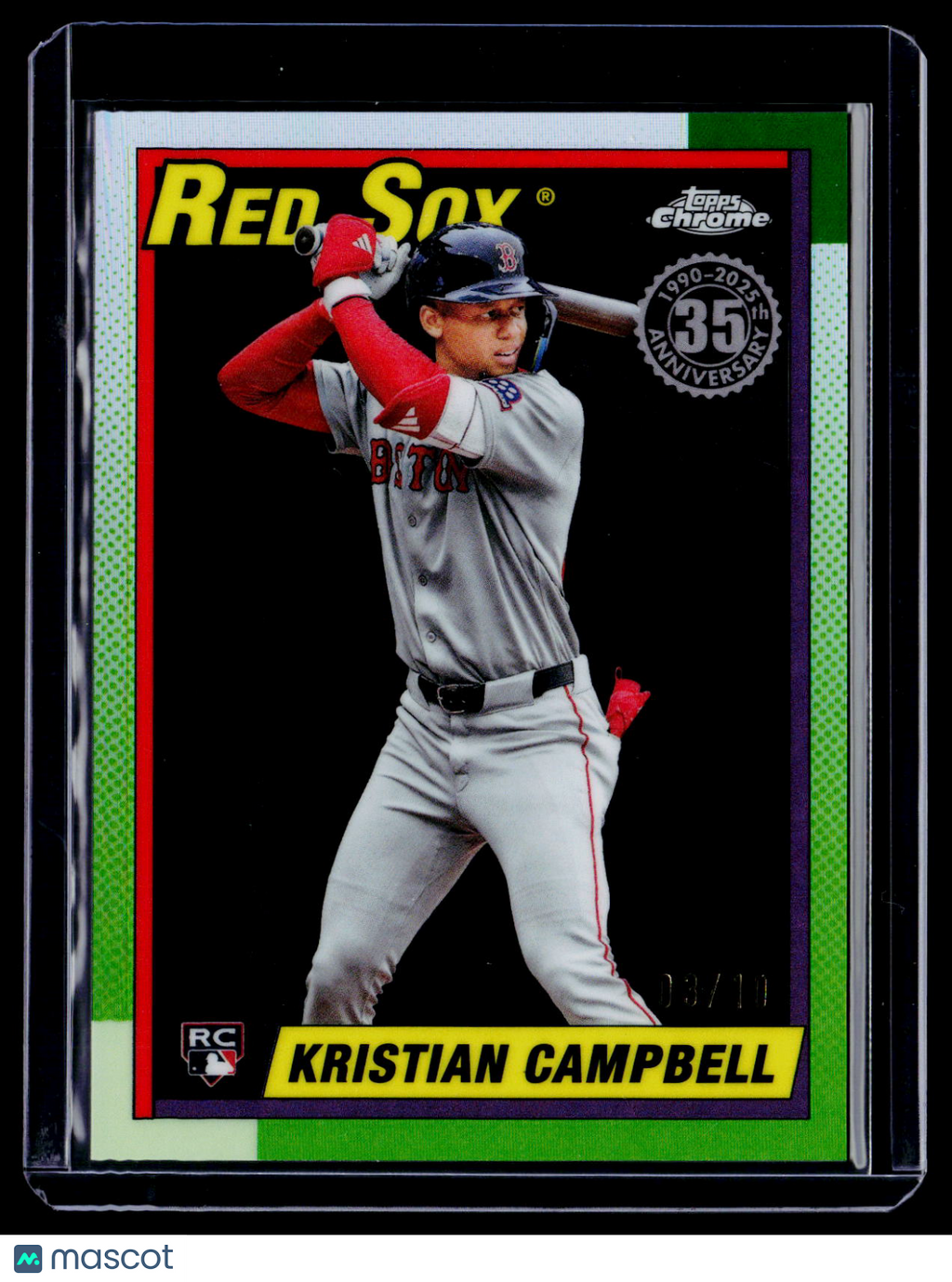 2025 Topps Chrome Kristian Campbell Rookie Black 1990 3/10 RC