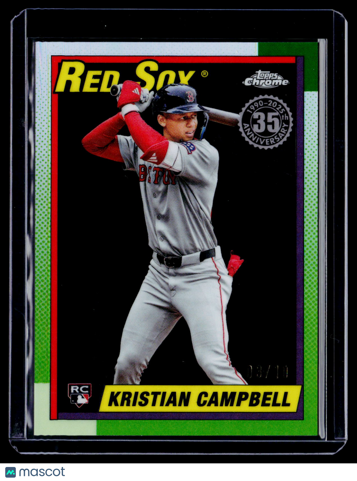 2025 Topps Chrome Kristian Campbell Rookie Black 1990 3/10 RC
