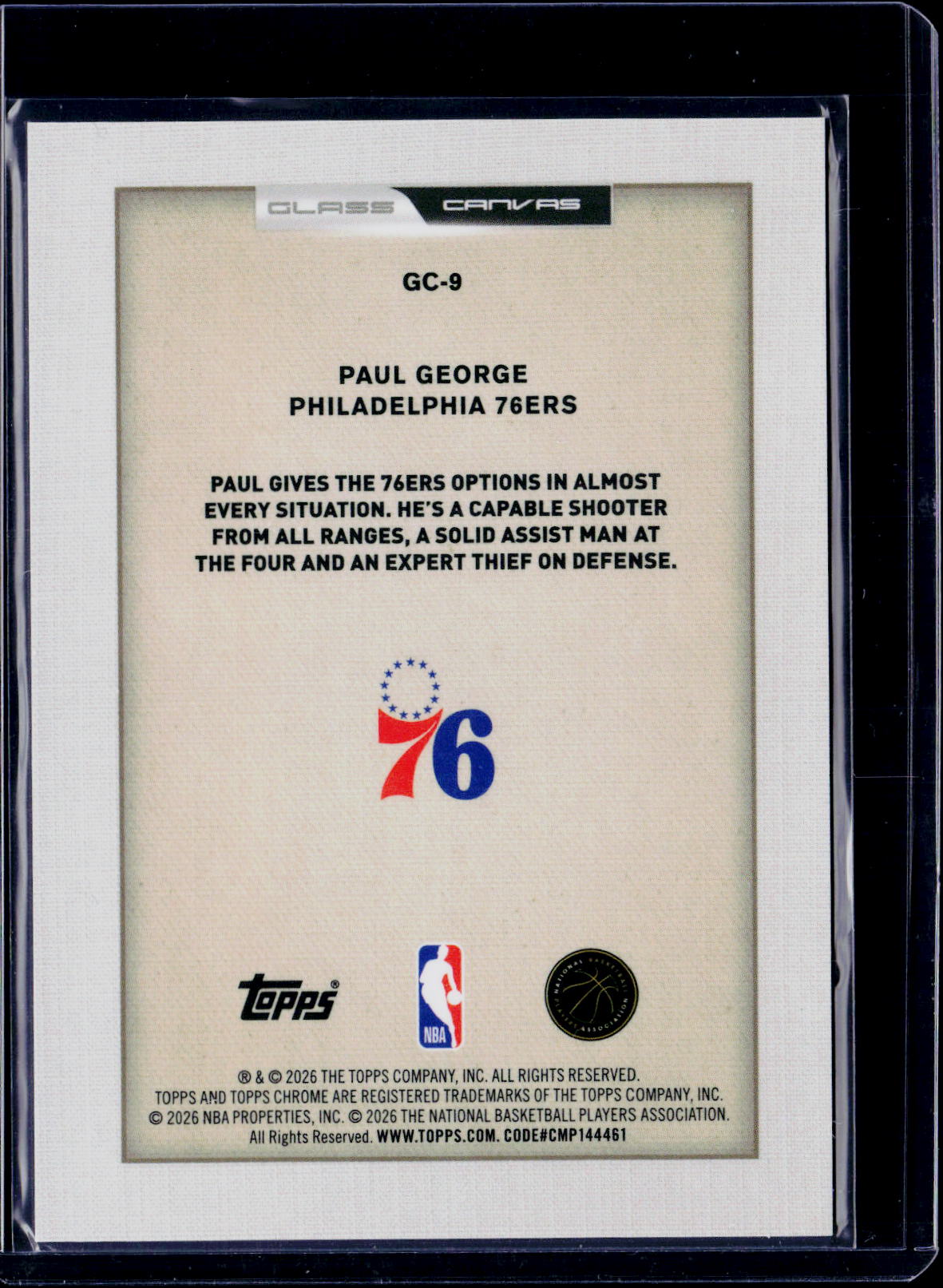 2025-26 Topps Chrome Update Paul George Glass Canvas