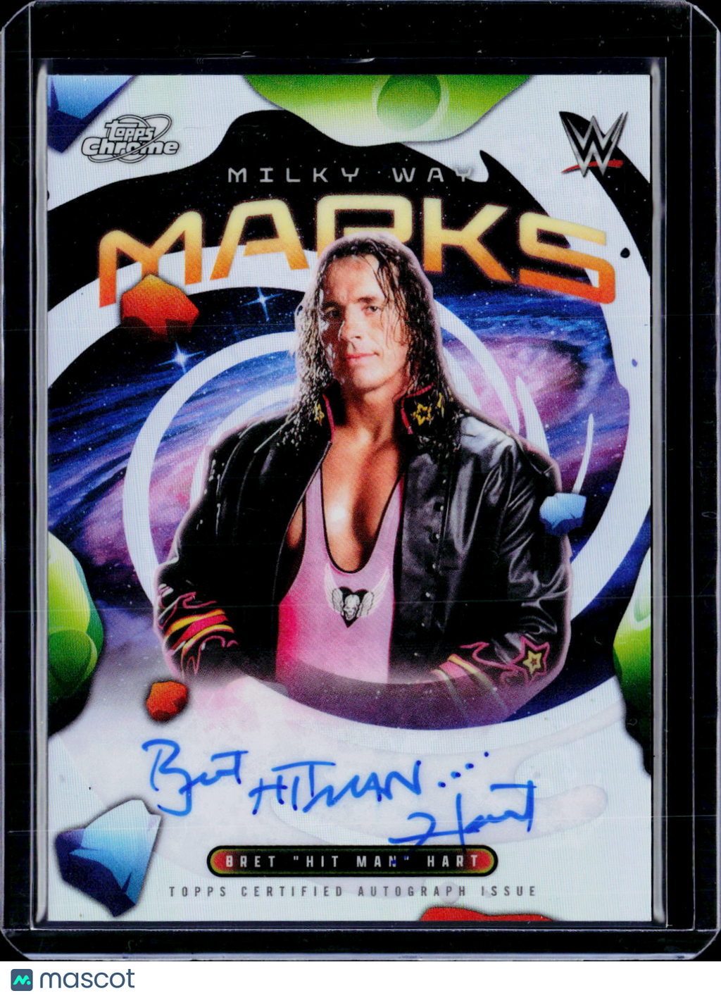 2026 Topps Chrome WWE Bret "Hit Man" Hart Milky Way Marks Auto Case Hit