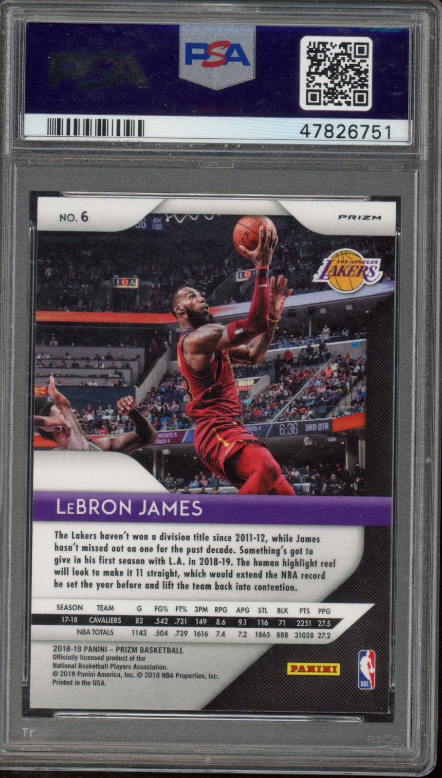 2018 Prizm LeBron James Pink Ice PSA 10