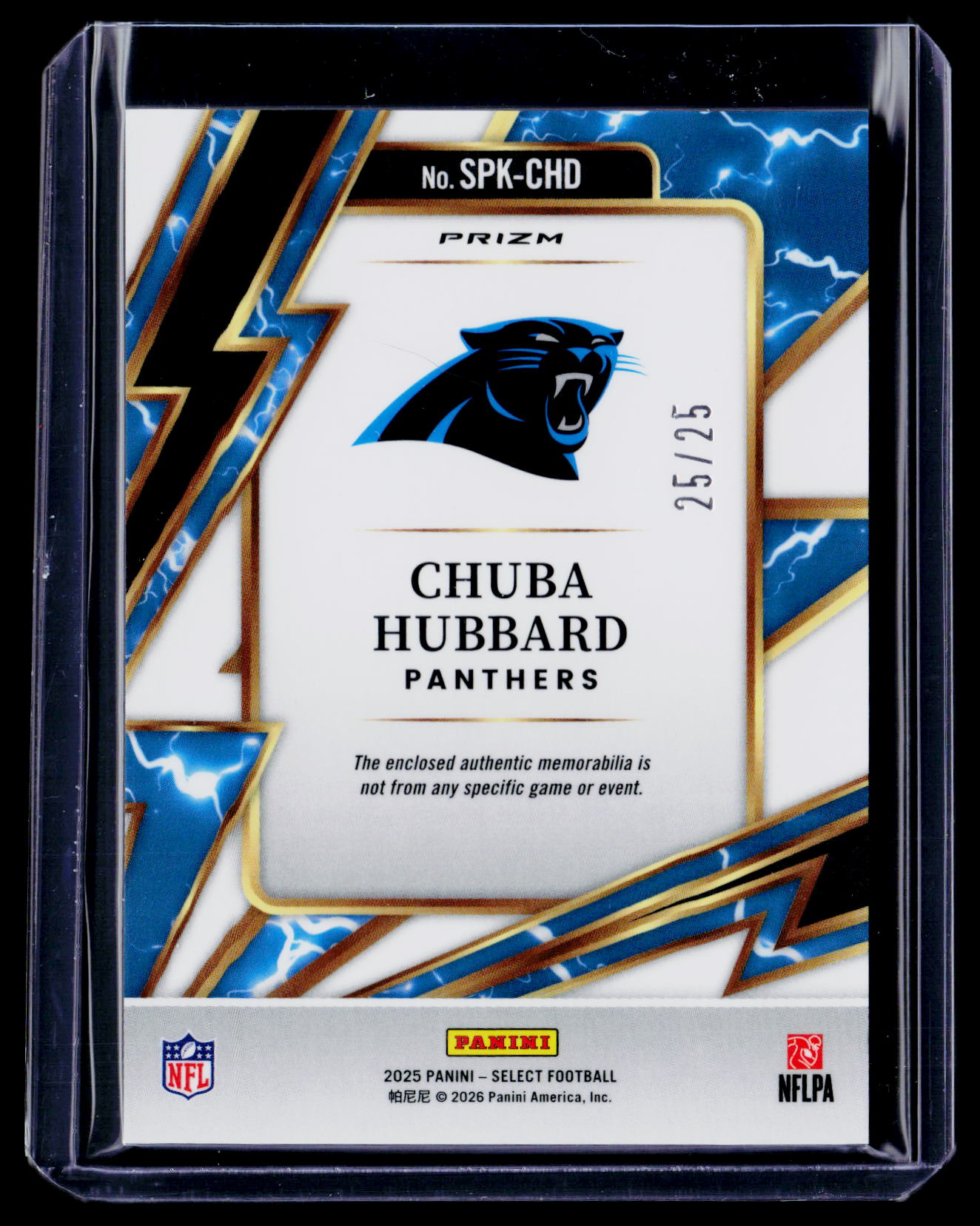 2025 Select Chuna Hubbard Tie Dye Sparks Auto 25/25