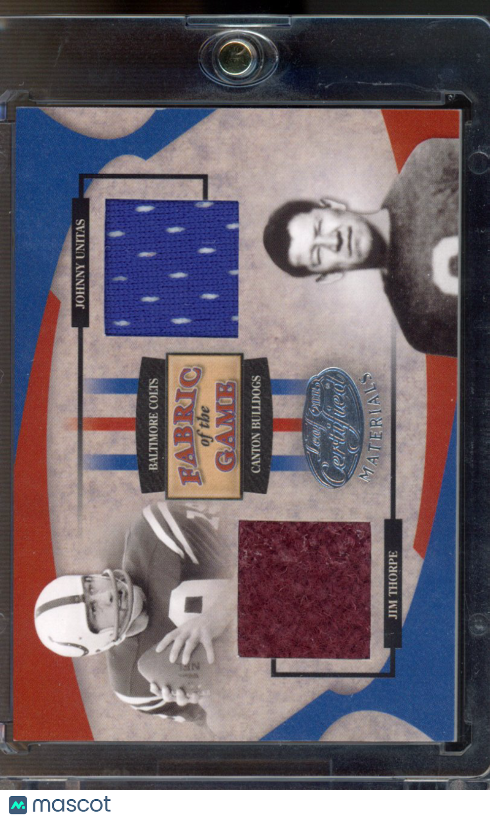 2005 Donruss Johnny Unitas / Jim Thorpe Fabric of the Game Dual Patch 60/100