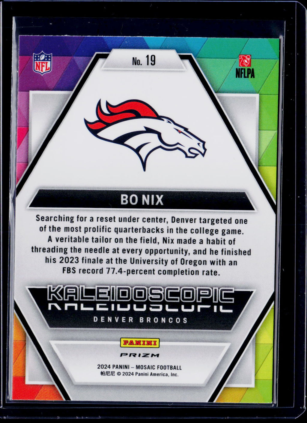 2024 Mosaic Bo Nix Kaleidoscopic