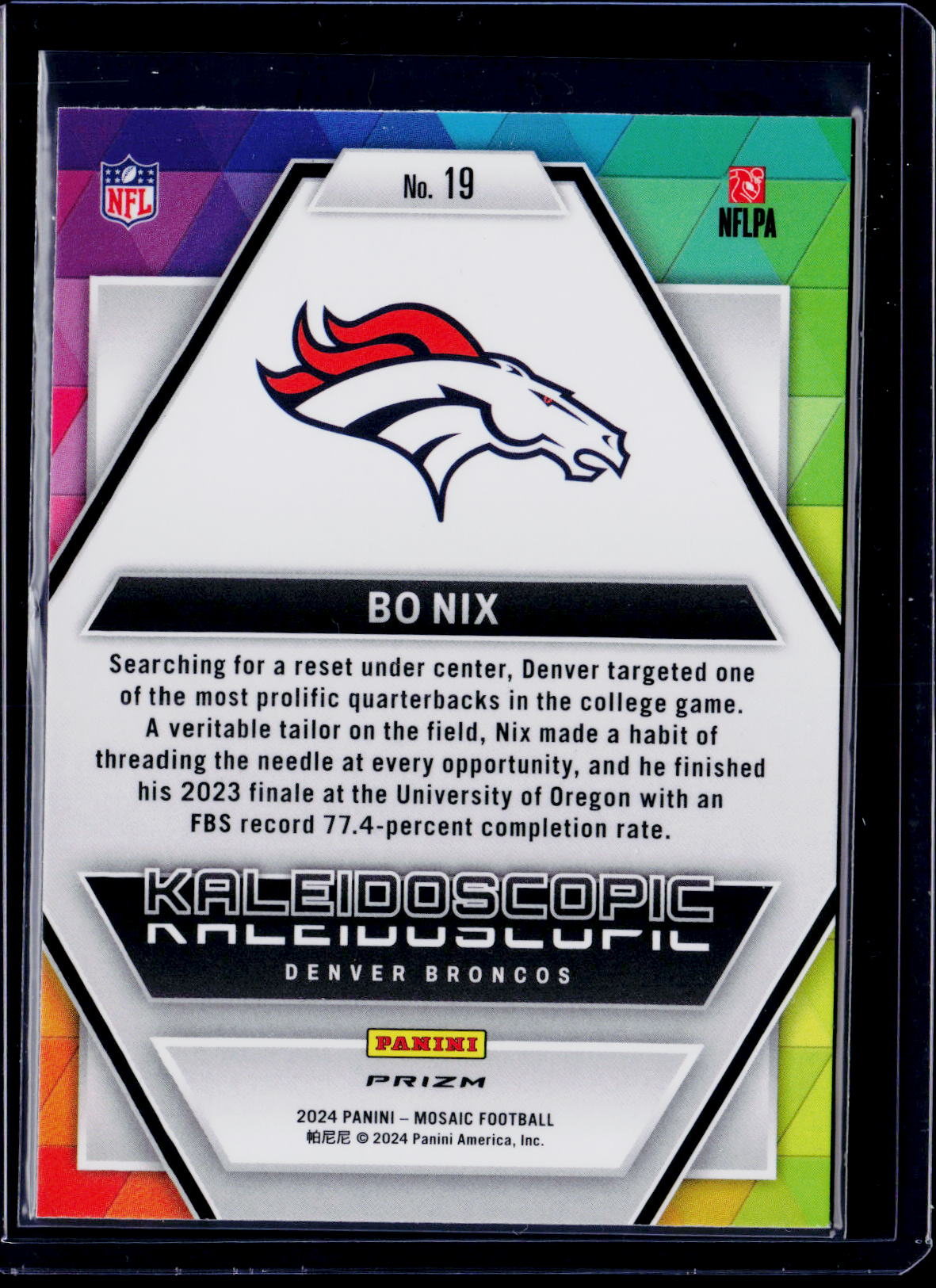 2024 Mosaic Bo Nix Kaleidoscopic