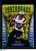 2025 Topps Chrome Drake Maye Youthquake Yellow 15/75 RC