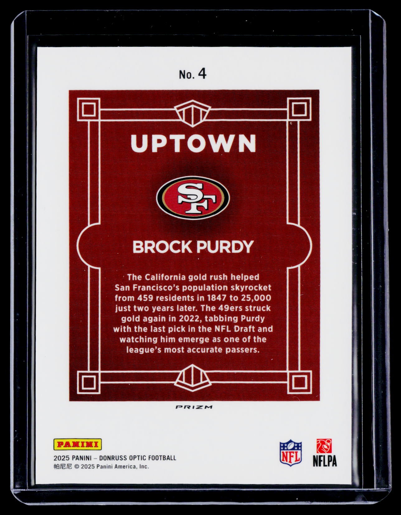2025 Donruss Optic Brock Purdy Uptown Case Hit