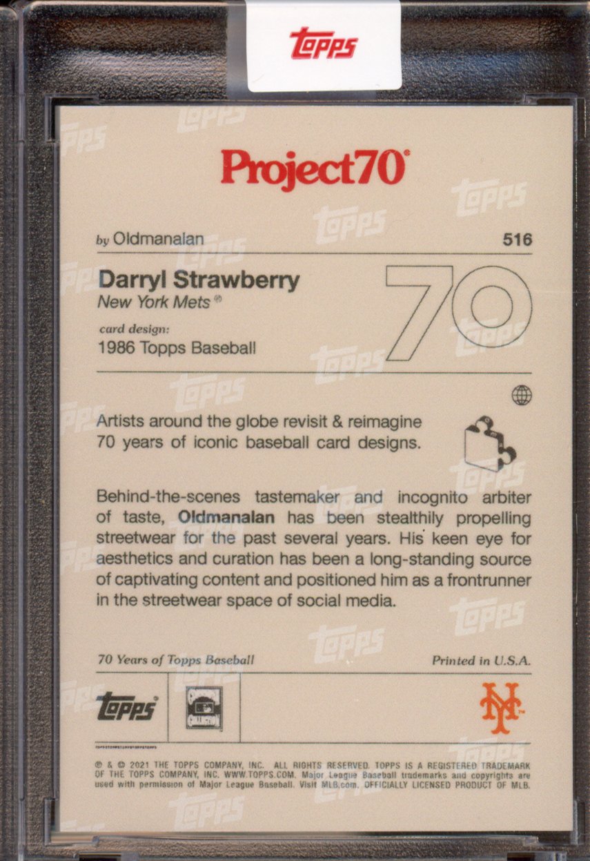 2021 Topps Project 70 Darryl Strawberry Oldmanalan 516