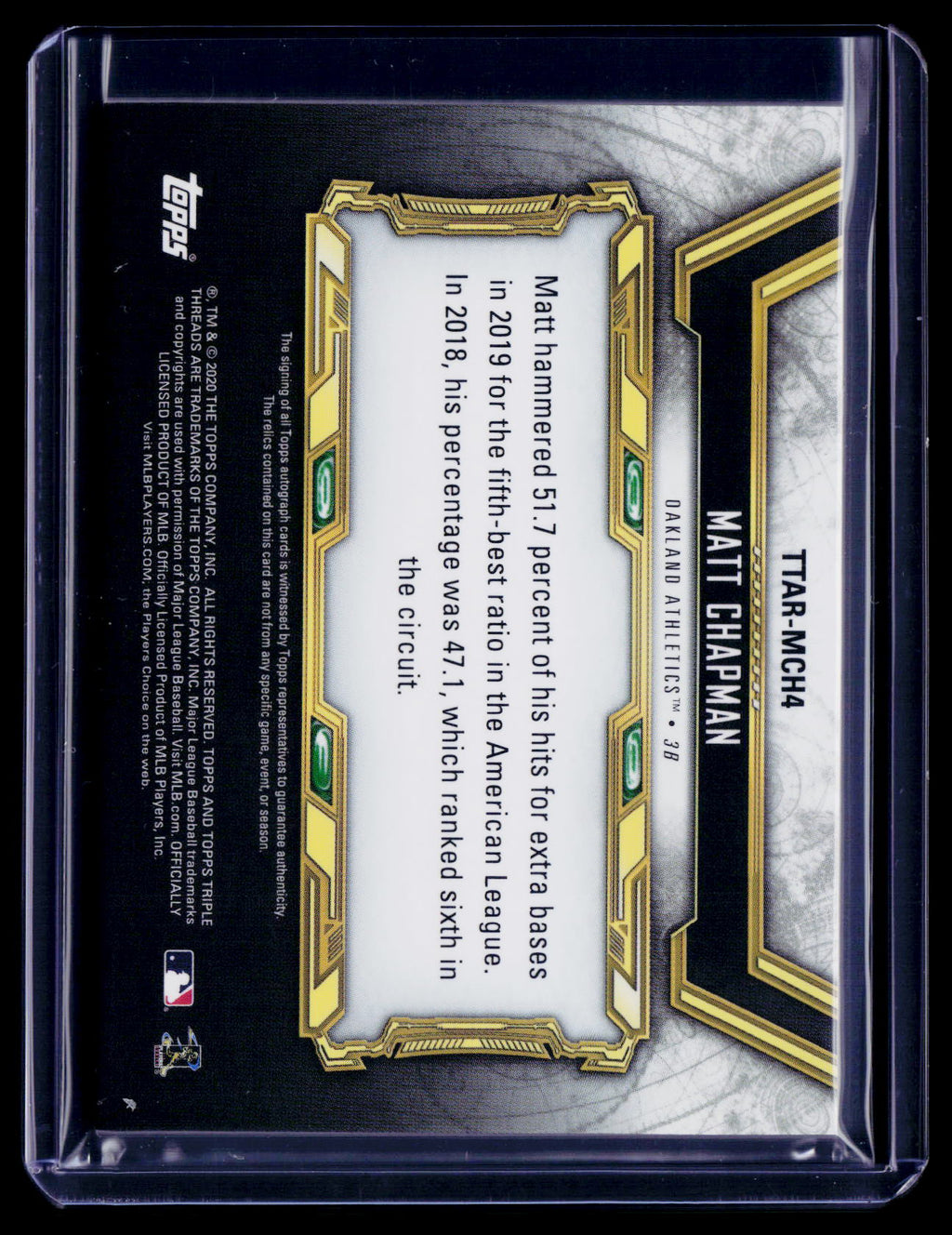2020 Triple Threads Matt Chapman Extra Patch Auto 3/9