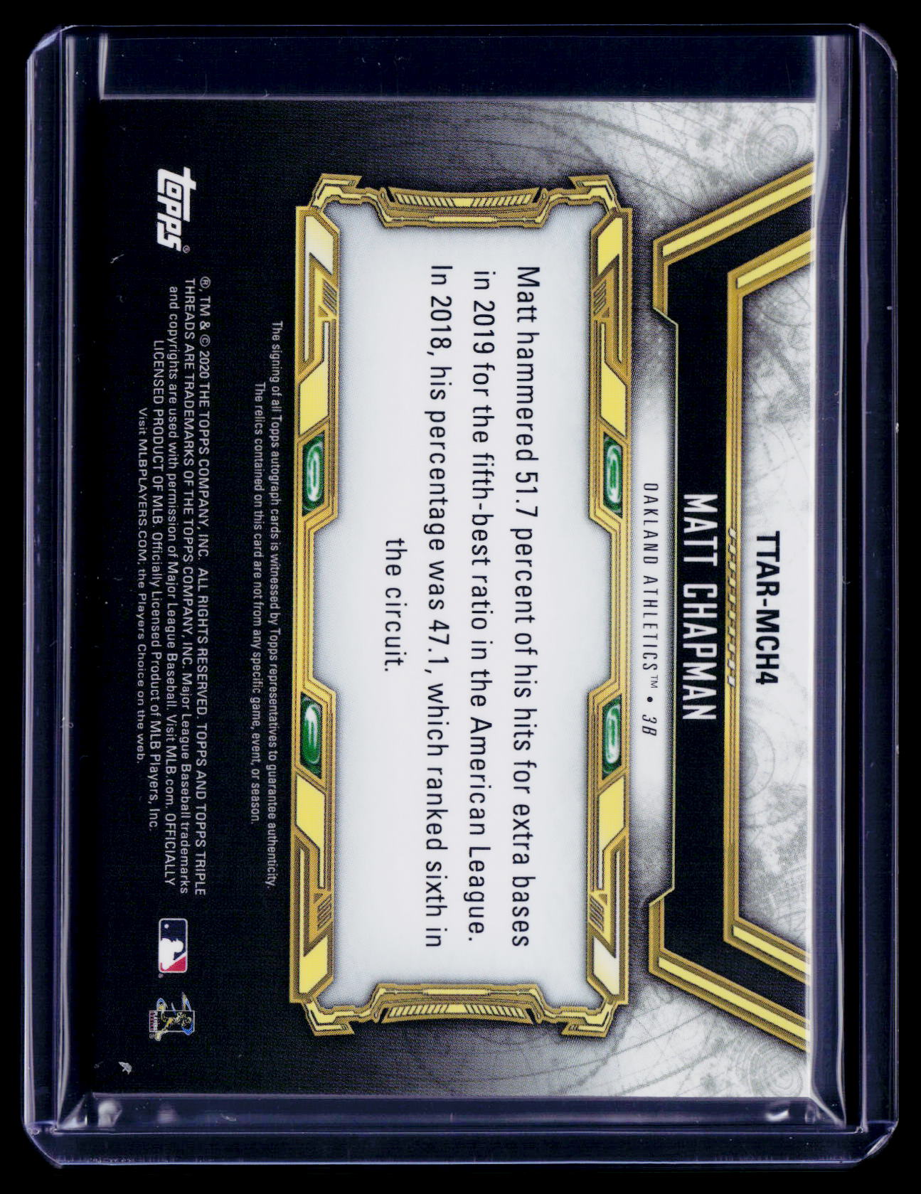 2020 Triple Threads Matt Chapman Extra Patch Auto 3/9