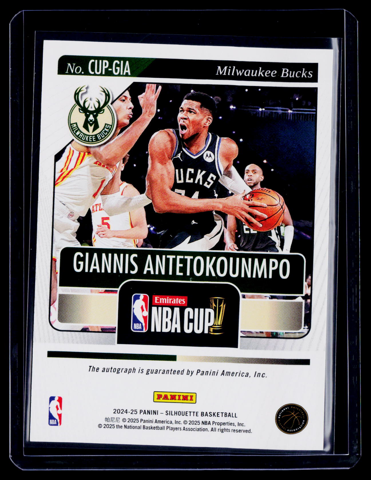 2024-25 Silhouette Giannis Antetokounmpo NBA Cup Auto 4/7