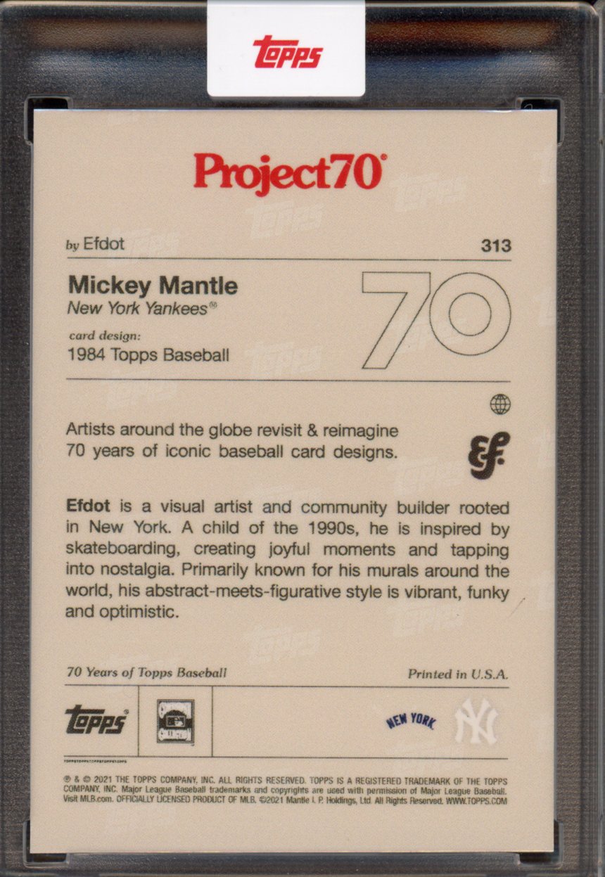 2021 Topps Project 70 Mickey Mantle Efdot 313