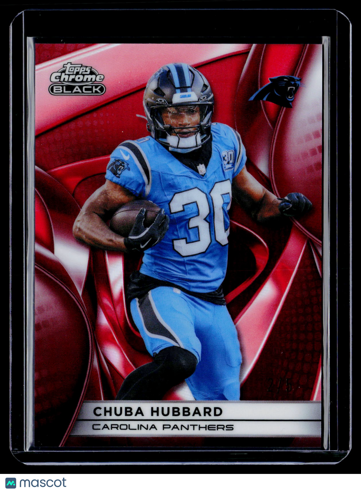 2025 Topps Chrome Black Chuba Hubbard Red Refractor 2/5
