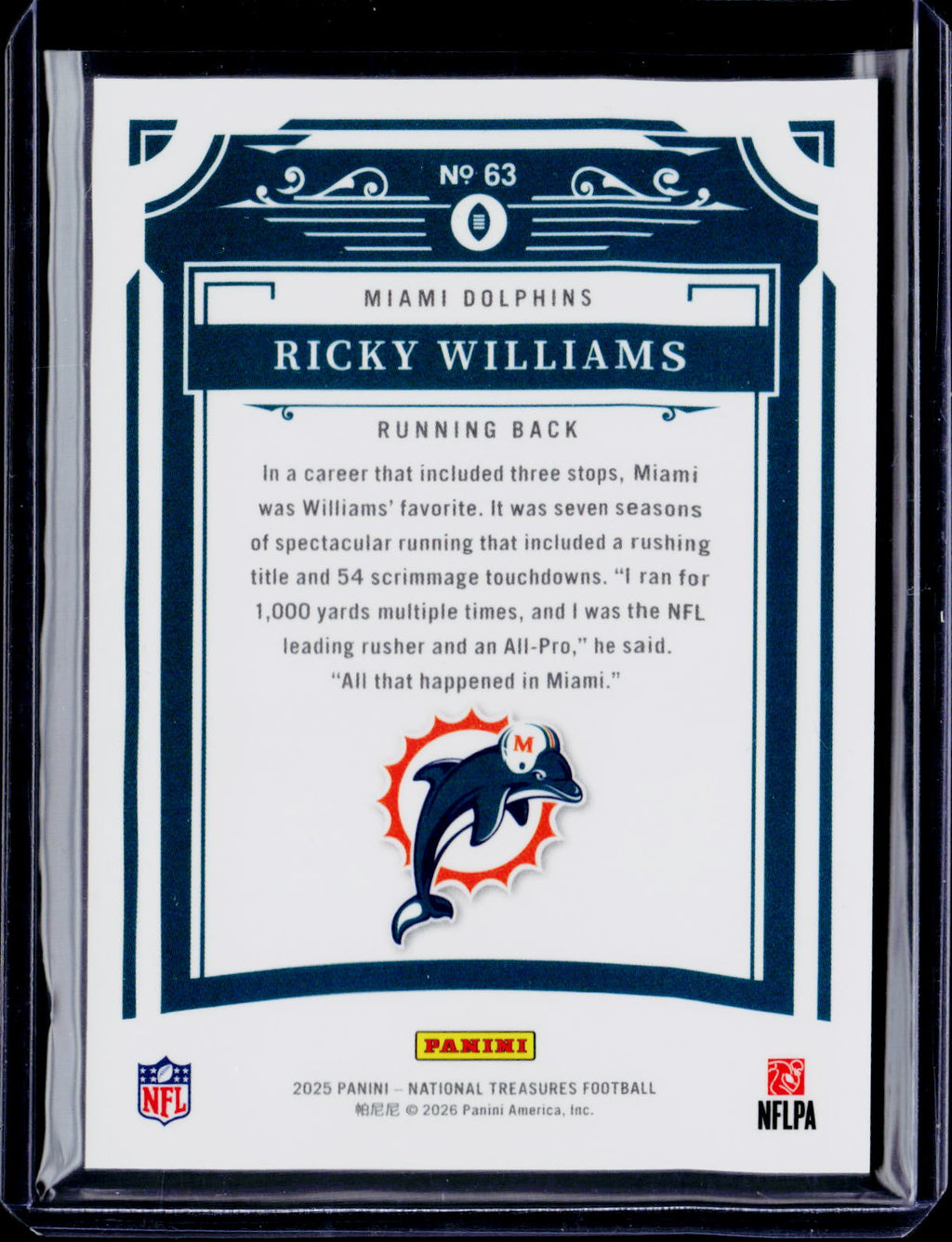 2025 National Treasures Ricky Williams Green 01/10