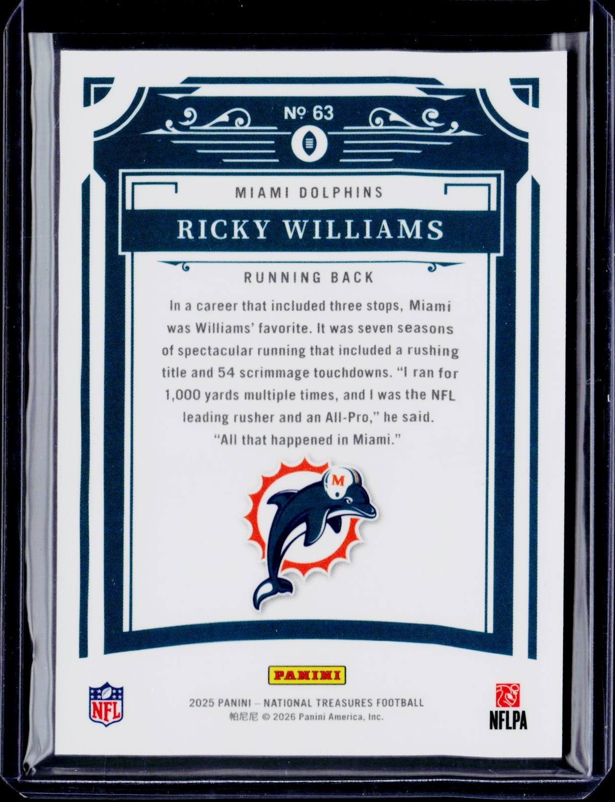 2025 National Treasures Ricky Williams Green 01/10