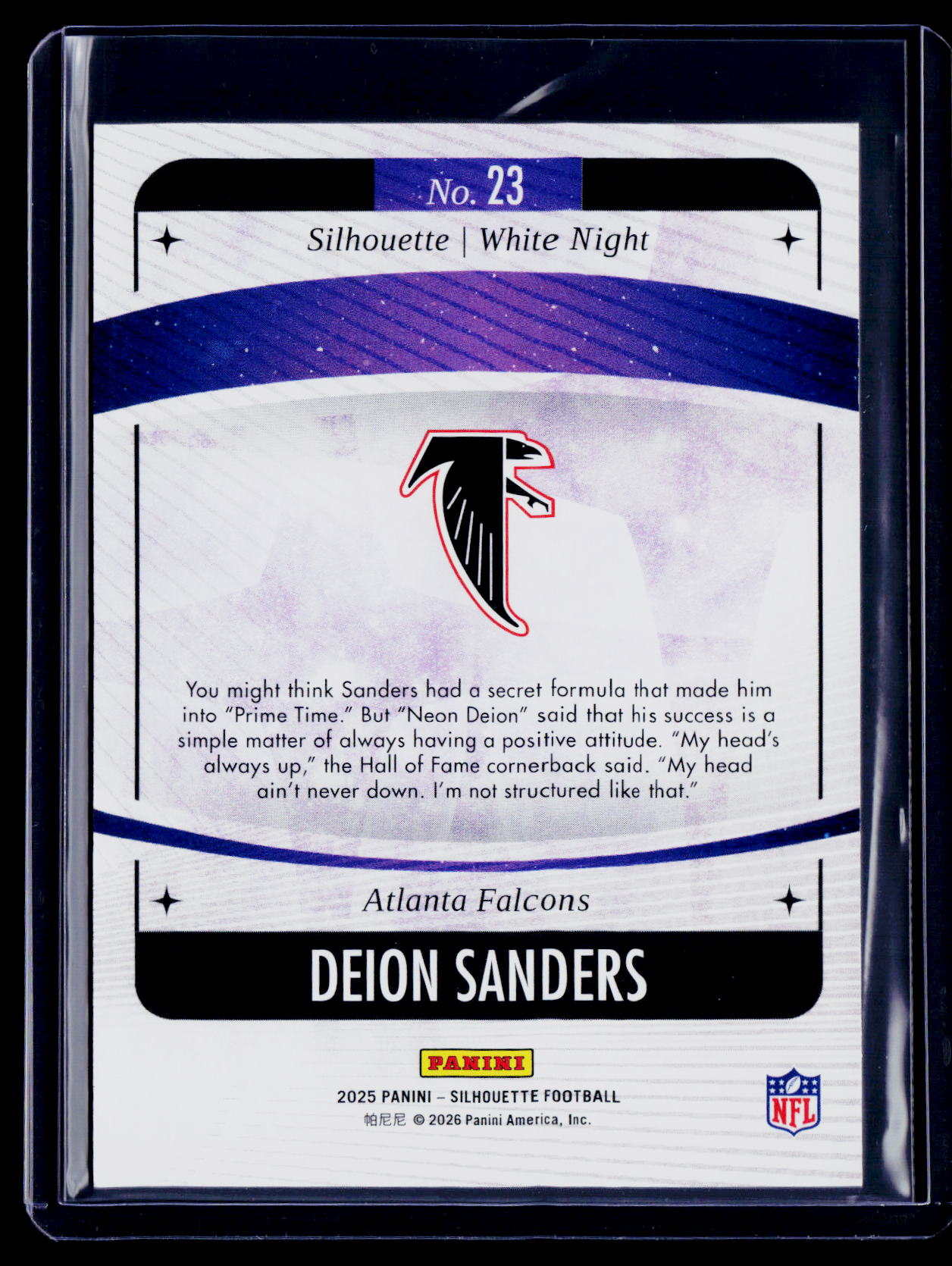 2025 Silhouette Deion Sanders White Night Case Hit