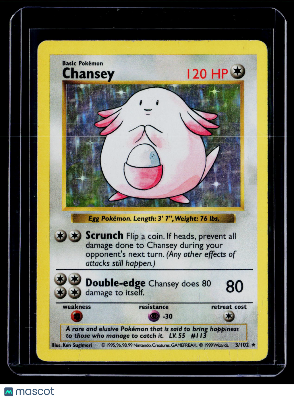 Pokemon Chansey Shadowless 3 102