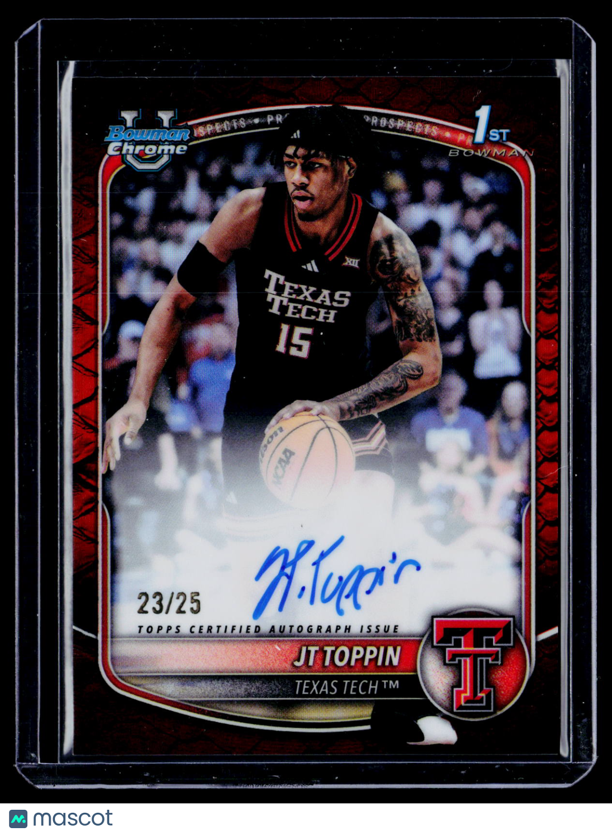 2025-26 Bowman Chrome JT Toppin Orange Reptillian Auto 23/25