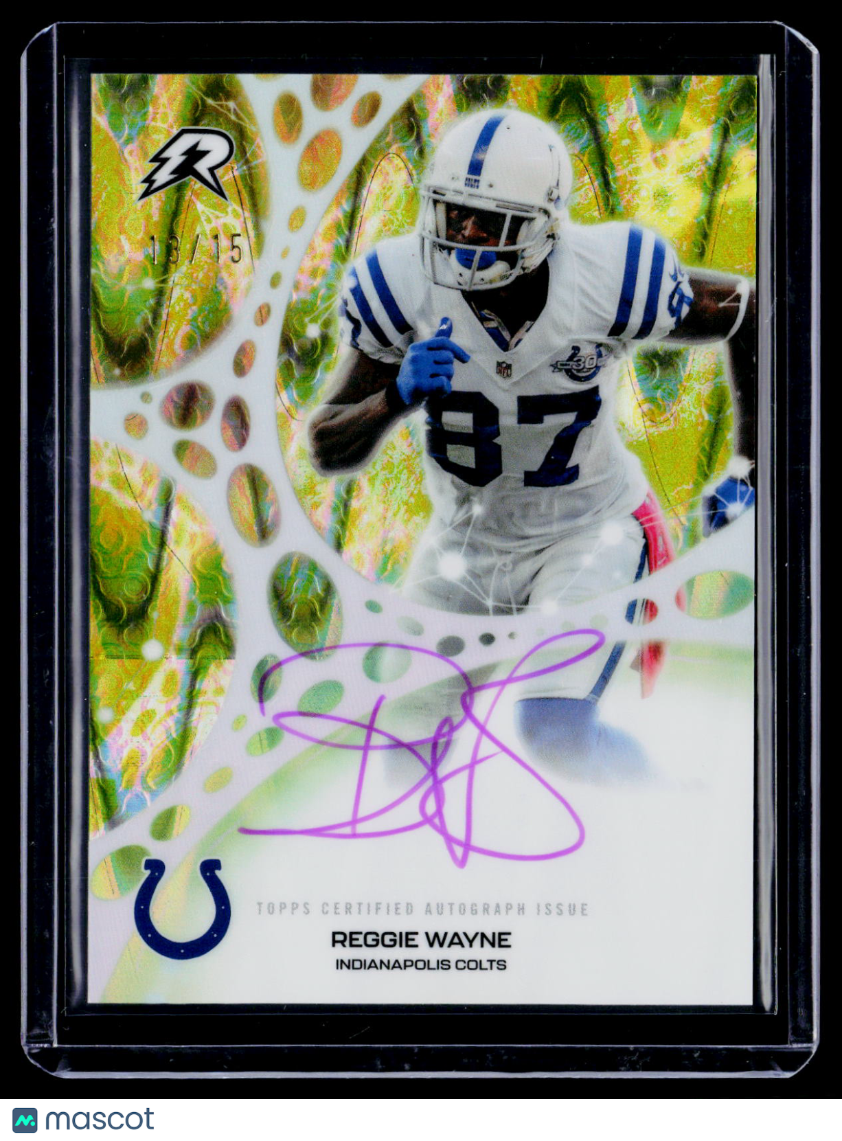 2025 Topps Resurgence Reggie Wayne Lime Green Power Surge Auto 13/15