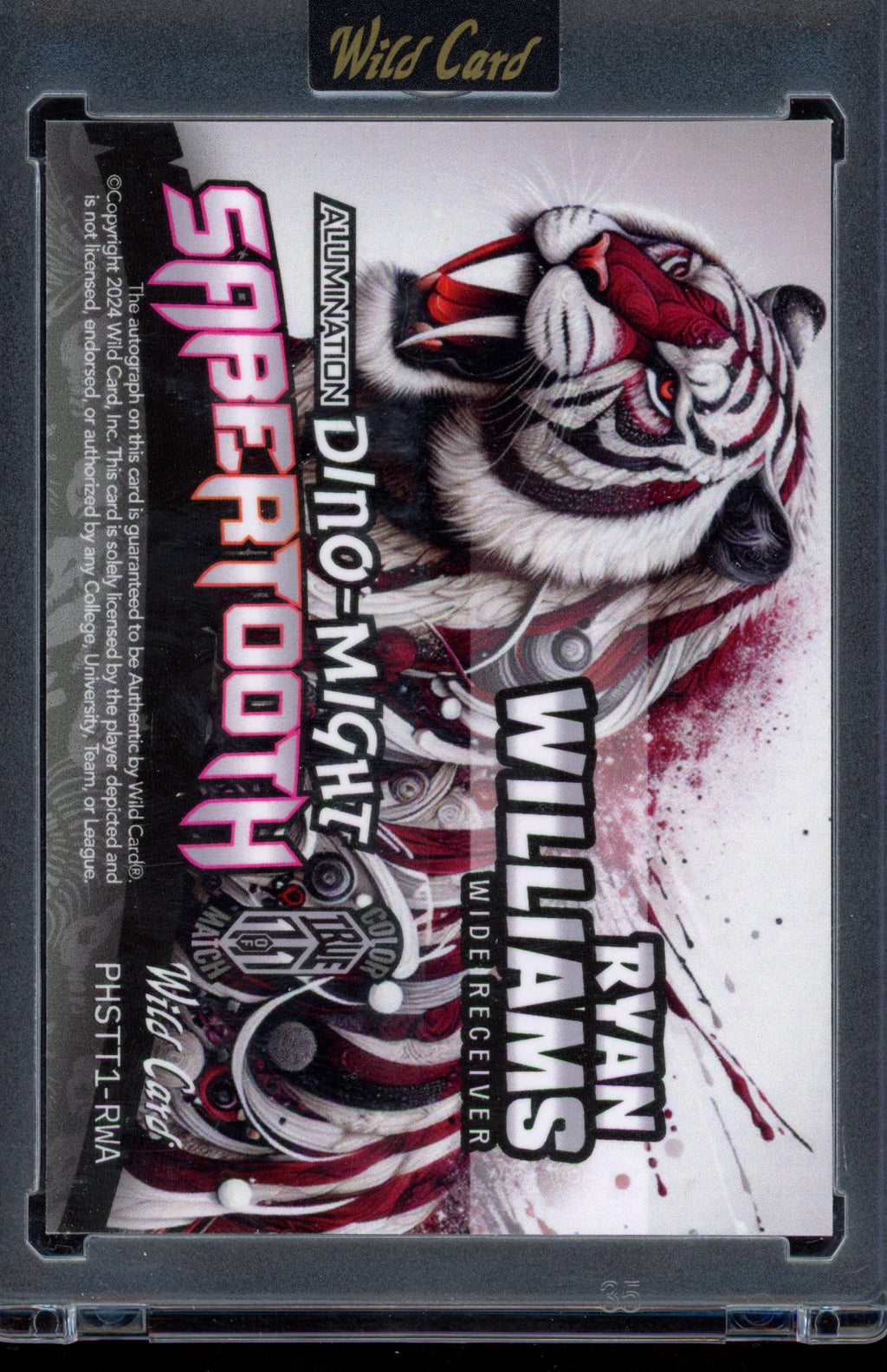 2024 Wild Card Ryan Williams Dino-Might Sabertooth Auto 1/1
