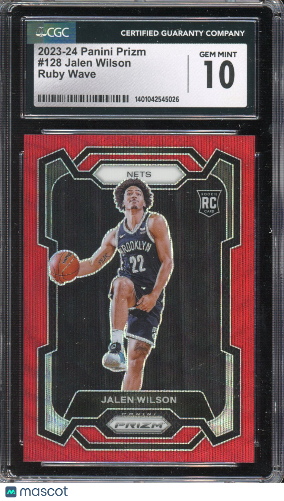 2023-24 Prizm Jalen Wilson Rookie Ruby Wave CGC 10 RC