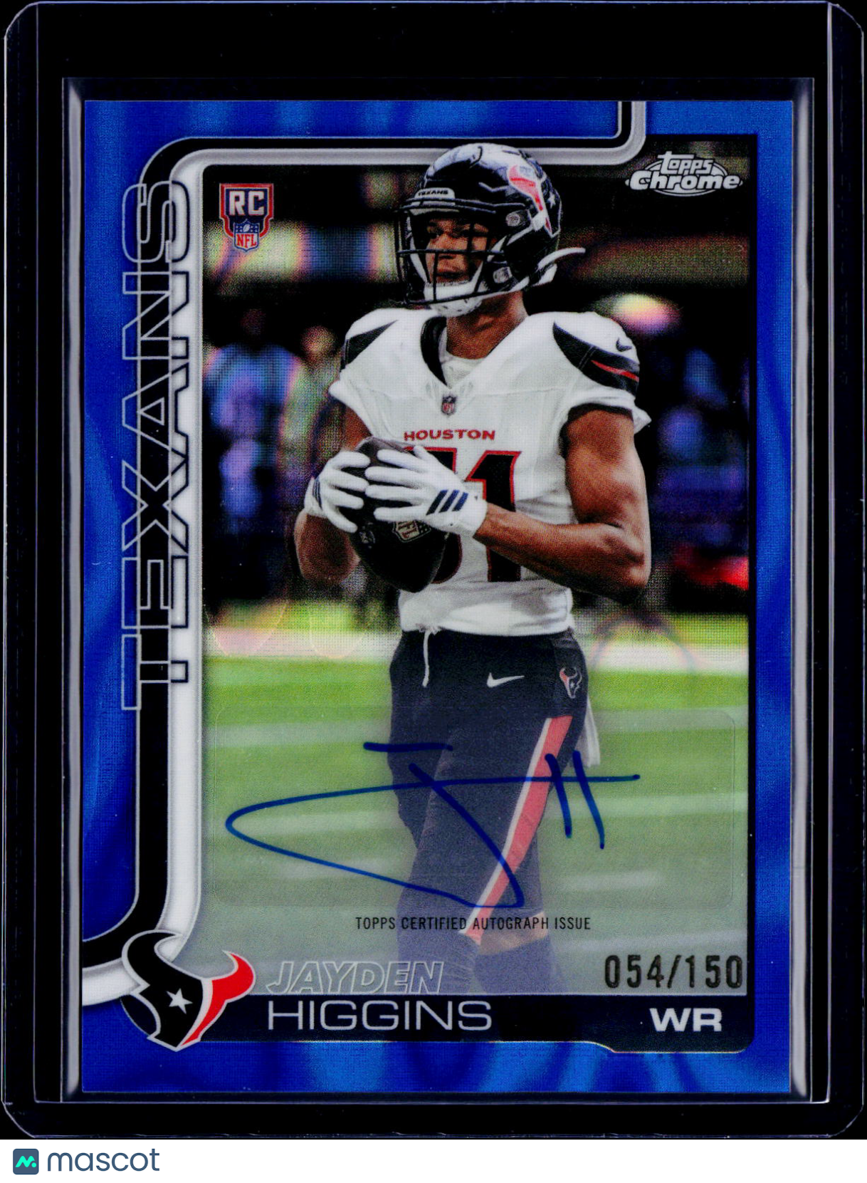 2025 Topps Chrome Jayden Higgins Blue Lava Auto 054/150