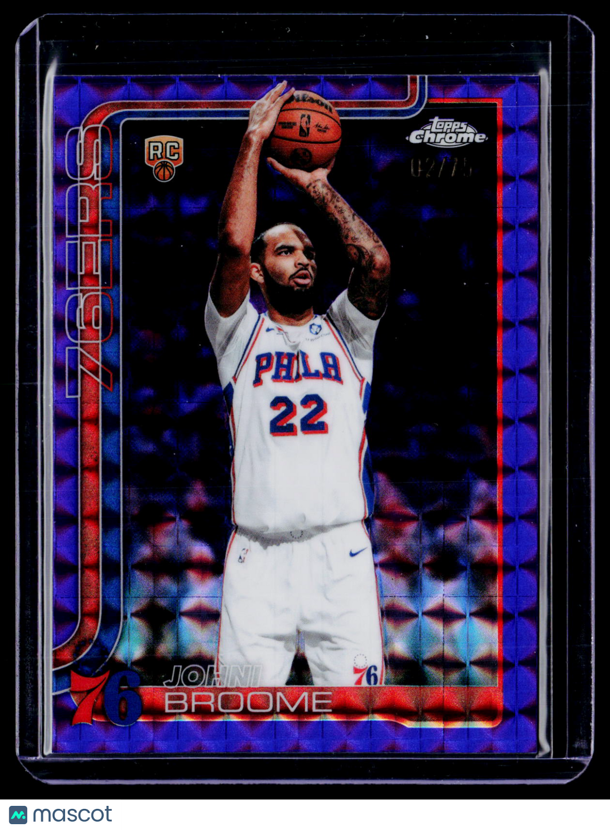 2025 Topps Chrome Update Johni Broome Rookie Purple Geometric 2/75 RC