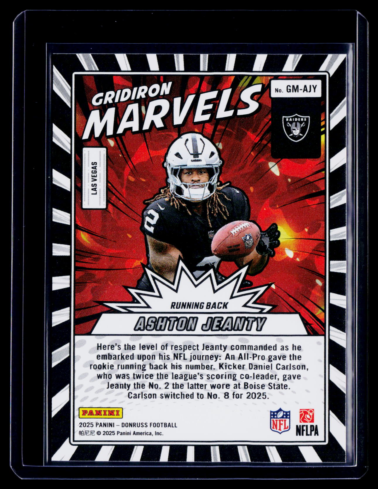 2025 Donruss Ashton Jeanty Rookie Gridiron Marvels RC
